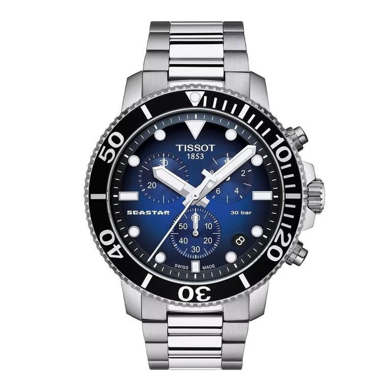 Tissot Seastar 1000 Chronograph Men's Graded Blue Watch - T1204171104101